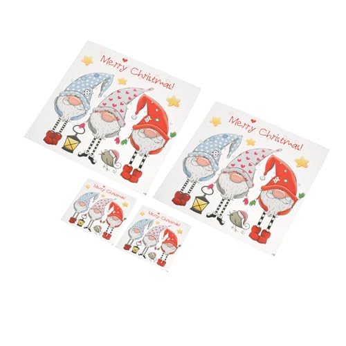 DECORNIJIA 4 Stück Teiliges Weihnachts Gnome Bügelbild Große Kleine Heat Transfer Patches DIY Kleidung Accessoires Festliche Textilaufkleber für Shirts Hoodies Weihnachtsdekoration von DECORNIJIA