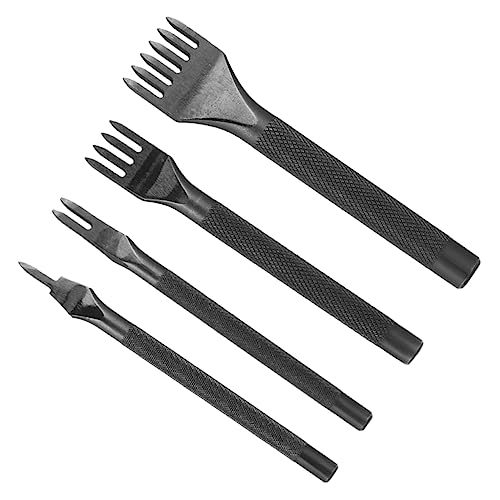DECORNIJIA 4 Stücke Teiliges Diy Lederwerkzeug Lochstanzer und Prägewerkzeuge Hochwertigem für Handgemachte Lederarbeiten für Hobby von DECORNIJIA