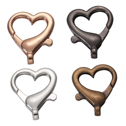 DECORNIJIA 40 Stück Herz Karabinerverschluss geformt Zubehör Schnalle klein heartstopped kofferbeschriftungen schmuck machen Schlüsselkettenteile Teile für Schlüsselringe selber machen von DECORNIJIA