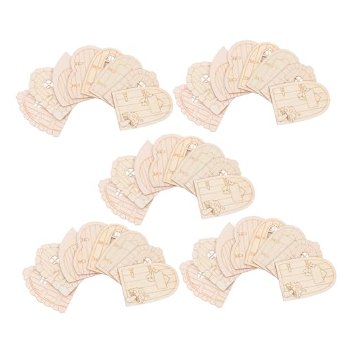 DECORNIJIA 40 Stück Holzelfentür Dekor Holzscheiben Gartentüren Für Draußen Mini Zum Basteln Unlackierte Holzscheiben Gartenfeentür Feenbaumtür Für Gärten Beige von DECORNIJIA