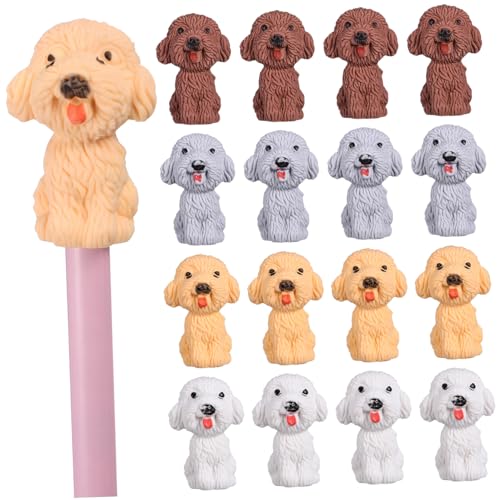 DECORNIJIA 40 Stück Niedliche Tpr Radiergummi mit Hunde motiv Kleine Bleistift Radiergummi Tops in Farben Praktische Schulbedarf Radierer für Büro Sauber und Einfach Anzubringen von DECORNIJIA