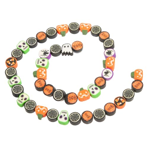 DECORNIJIA 40 Stück Polymer Clay Beads Halloween Kürbis DIY Schmuckperlen Flache Spacer Perlen Für Armbänder Halsketten Basteln Zubehör DECORNIJIA 40 Stück Polymer Clay Beads Halloween Kürbis DIY Schmuckperlen Flache Spacer Perlen Für Armbänder Halsketten Basteln Zubehör von DECORNIJIA