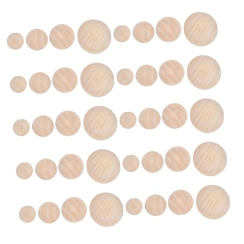 DECORNIJIA 40 Stück Teiliges Halbe Holzhalbkugeln aus Hochwertigem Naturholz für DIY Basteln Malen Schnitzen mit Glatter Oberfläche und Vielseitig Einsetzbar von DECORNIJIA