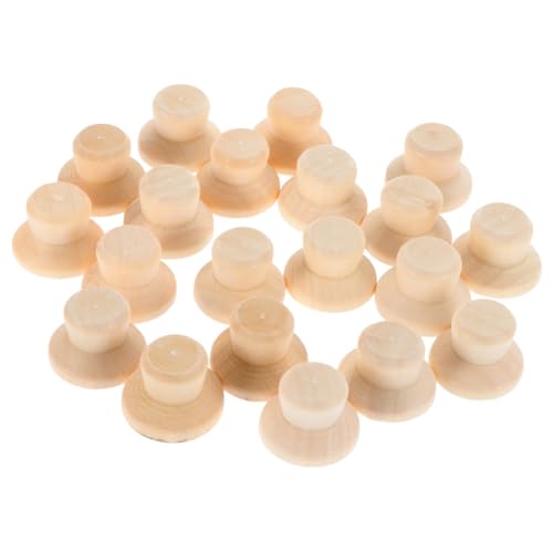 DECORNIJIA 40 Stück Teiliges Unbemalte Holzpuppenmützen für Jungen DIY Bastelset aus Glattem Sicherem Holz Handbemalbare Kreative Puppenhüte für Handwerkliche Kinderprojekte von DECORNIJIA