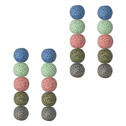 DECORNIJIA 40 Stück Vulkanische Lose Perlen Bunte DIY Bastelperlen für Schmuckherstellung für Armbänder und Kreative Projekte von DECORNIJIA