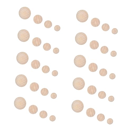 DECORNIJIA 40Stücke Halbe Holzperlen Unbehandelt Runde DIY Holzkugeln für Bastelprojekte für Heimdekoration und Kunsthandwerke von DECORNIJIA