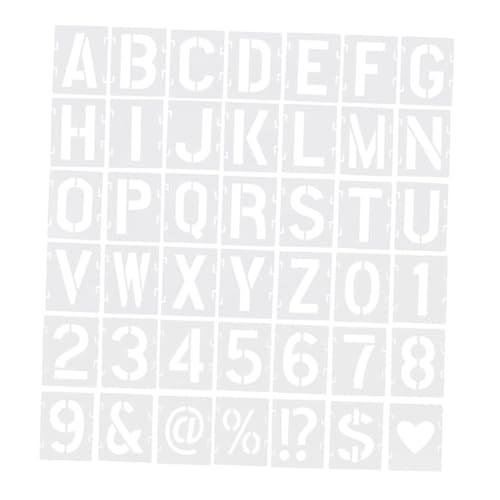 DECORNIJIA 42 Stück Teiliges Buchstabenschablonen Wiederverwendbare Schablonen für Alphabet und Zahlen für DIY Projekte Holz Wänden Stoffen und Mehr von DECORNIJIA