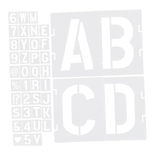 DECORNIJIA 42 Stück Teiliges Großes Alphabet Schablonenset aus Langlebigem Pet Kunststoff Wiederverwendbar für Wand Holzmalerei für Kreative DIY Bastelprojekte und Heimdekoration von DECORNIJIA