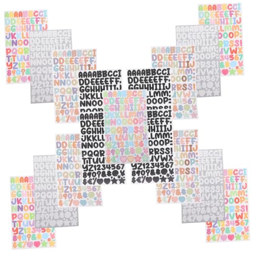 DECORNIJIA 45 Blatt Bunte Papier Alphabet Aufkleber DIY Buchstaben Zahlen Sticker für Scrapbook Handy Glas Flaschen Dekoration Langlebig Sicher von DECORNIJIA