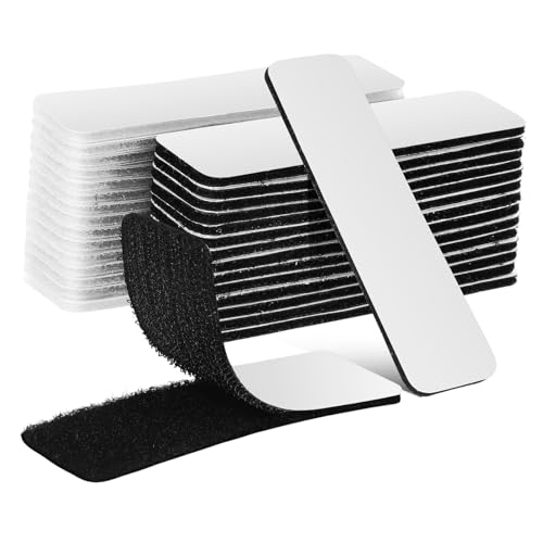DECORNIJIA 48 Stk. Teiliges Selbstklebendes Klettband Wiederverwendbare Robuste Klettpunkte aus Polyester und Nylon Schadensfreie Bildaufhängung Schwarz und Weiß Vielseitig für Zuhause und von DECORNIJIA