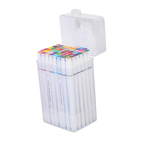 DECORNIJIA 48 Stück Teiliges Dual Tip Art Marker Lebendige Farben Doppelseitige Spitzen Vielseitige Zeichenstifte für Zeichnen Skizzieren DIY Kunst Tragbar und Sicher für Schule und Hobby von DECORNIJIA