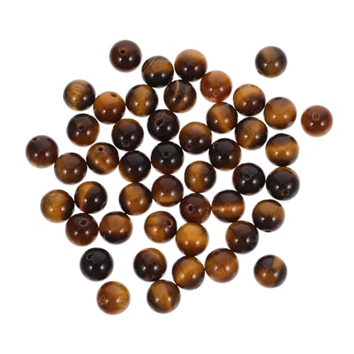 DECORNIJIA 48 Stück Teiliges Tigerauge Perlen Rund Edelstein Schmuckperlen für DIY Armbänder Halsketten Bastelperlen Zubehör für Handgefertigte Schmuckherstellung von DECORNIJIA