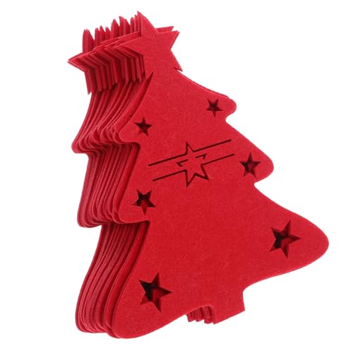 DECORNIJIA 48 Stück Teiliges Weihnachtsbesteckhalter Filz Tannenbaum-Design Praktische Bestecktaschen für Gabeln und Löffel für Festliche Tischdekoration und Organisierte Weihnachtsfeiern von DECORNIJIA