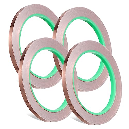 DECORNIJIA 4Rollen Kupferfolienband Selbstklebend Leitfähiges Klebeband für Elektronik Buntglaszubehör Emi Abschirmung für Reparaturen Lötarbeiten von DECORNIJIA