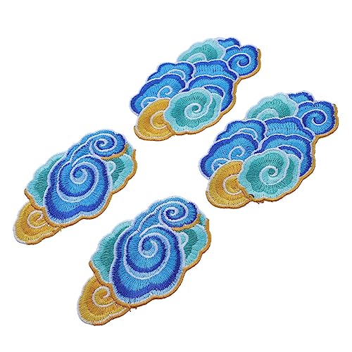 DECORNIJIA 4Stücke Cloud Patches Gestickte Aufnäher für Kleidung Nähzubehör DIY Dekoration Zufällige Designs zum Reparieren und Verschönern von Textilien von DECORNIJIA