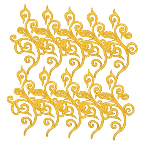 DECORNIJIA 5 Paare Gestickter Stoffaufnäher Gestickte Aufnäher Mit Blumen Blume Patches Zum Aufnähen Stickerei-blumenapplikation Aufnäher Mit Blumenstickerei Polyester Yellow von DECORNIJIA
