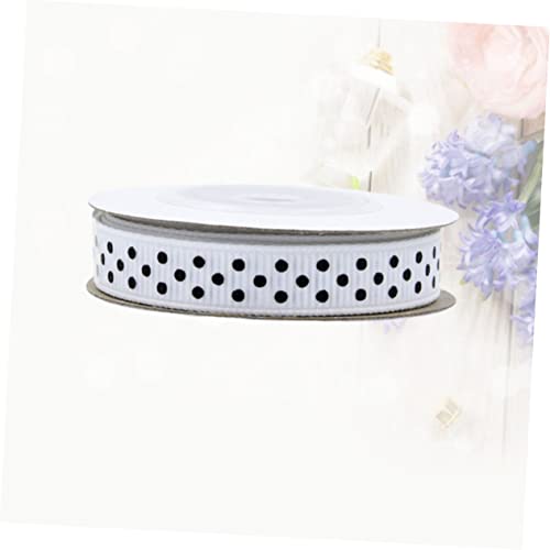 DECORNIJIA 5 Rollen 5 DOT DOT -Band drucken seidenband ribbon geschenksband geschenkverpackung hochzeitslaken Sackleinen Streifen Party Wickelband dekoration Verpackungsband Weiß von DECORNIJIA