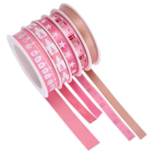 DECORNIJIA 5 Rollen Weihnachtsband Lang Bedrucktes Geschenkband für Dekoration DIY Basteln Vielseitiges Ornamentband für Weihnachtsbaum Party und Geschenkverpackung DECORNIJIA 5 Rollen Weihnachtsband Lang Bedrucktes Geschenkband für Dekoration DIY Basteln Vielseitiges Ornamentband für Weihnachtsbaum Party und Geschenkverpackung von DECORNIJIA