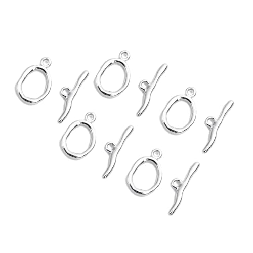 DECORNIJIA 5 Satz DIY Schmuckverschluss Abnorme Form Metallverschluss für Armbänder und Fußkettchen Kupferbeschichtung Silber für Schmuckherstellung und Kreative Bastelprojekte von DECORNIJIA