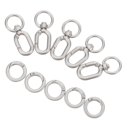 DECORNIJIA 5 Sets Drehverschlüsse Metall: Schlüsselringe, Doppelte Öffnung, Schlüsselanhänger-clips, Federkarabinerhaken Zur Herstellung Von Schlüsselanhängern, Schlüsselbändern, von DECORNIJIA