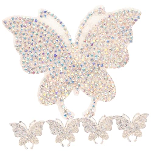 DECORNIJIA 5 Stck Teiliges Schmetterling Strassstein Aufkleber Selbstklebende Glitzernde Kristall Deko Sticker für Auto Möbel Fenster Langlebig Funkelnd Einfach Anzubringen von DECORNIJIA