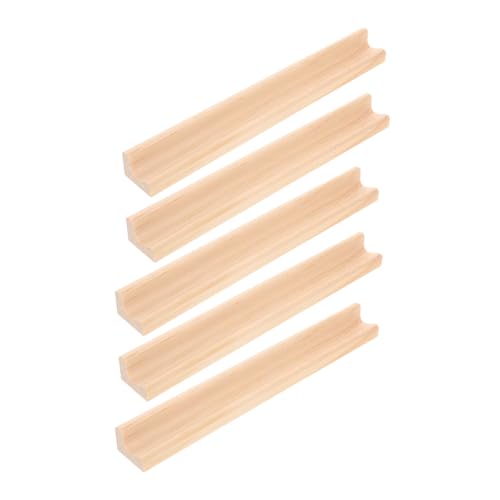 DECORNIJIA 5 Stück Teiliges Holz Domino Tablett Stabiler Halter für Domino Mahjong Steine Kompakt Langlebig für Spielabende und Familienfeiern von DECORNIJIA