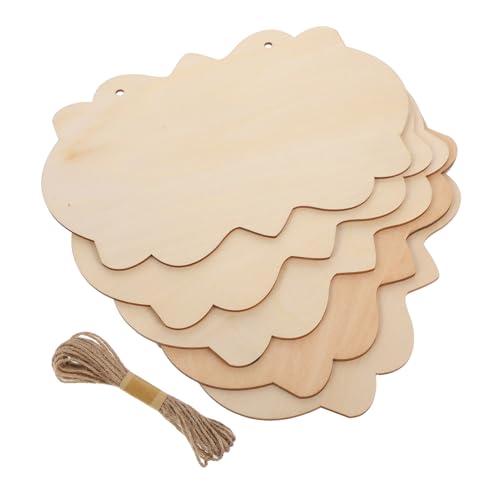 DECORNIJIA 5 Stück Teiliges Holz Groß Naturbelassen mit Juteschnur DIY Holztafeln für Tür Wanddekoration Blanko Holzplaketten zum Bemalen Gravieren und Basteln DECORNIJIA 5 Stück Teiliges Holz Groß Naturbelassen mit Juteschnur DIY Holztafeln für Tür Wanddekoration Blanko Holzplaketten zum Bemalen Gravieren und Basteln von DECORNIJIA