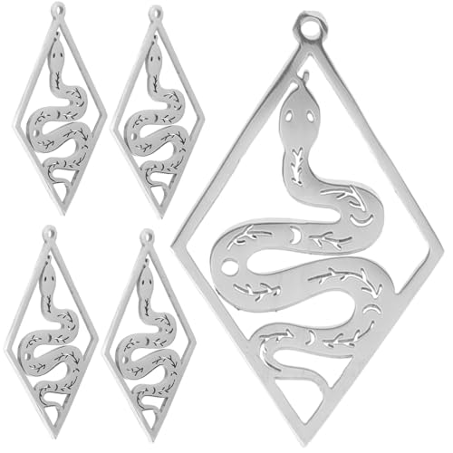 DECORNIJIA 5 Stück Teiliges Schlangen Ohrring Anhänger Vintage Stil DIY Schmuckzubehör Langlebige Filigrane Charms für Ohrringe und Halsketten Geeignet für Kreative Bastelprojekte von DECORNIJIA