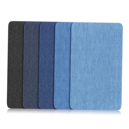 DECORNIJIA 5 Stück Teiliges Selbstklebende Jeans Patches zum Aufbügeln Strapazierfähige Textilflicken für Reparatur und Dekoration von Jacken Taschen Hüten Schuhen DIY Stoffaufnäher von DECORNIJIA