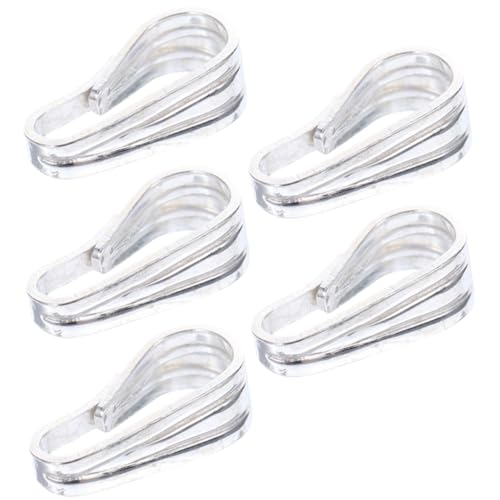 DECORNIJIA 5 Stück Teiliges Silber DIY Schmuck Anhänger Verschluss Klemmschlaufe Langlebiger Charm Verbinder mit Glatter Oberfläche für Halsketten Armbänder und Schlüsselanhänger von DECORNIJIA