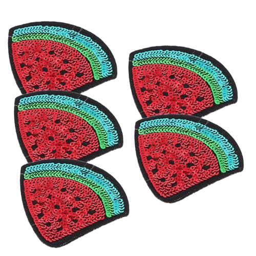 DECORNIJIA 5 Stück Teiliges Wassermelonen Aufnäher zum Aufnähen Gestickte Applikationen für DIY Kleidung Rote Früchte Patches für Rucksäcke Taschen und Textilien DECORNIJIA 5 Stück Teiliges Wassermelonen Aufnäher zum Aufnähen Gestickte Applikationen für DIY Kleidung Rote Früchte Patches für Rucksäcke Taschen und Textilien von DECORNIJIA