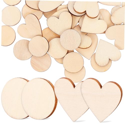 DECORNIJIA 50 Stck Teiliges Unbemalte Holzscheiben zum Basteln Kleine Runde und Herzförmige Holzstücke Naturbelassen für DIY Handwerk Gravur Malerei und Dekoration DECORNIJIA 50 Stck Teiliges Unbemalte Holzscheiben zum Basteln Kleine Runde und Herzförmige Holzstücke Naturbelassen für DIY Handwerk Gravur Malerei und Dekoration von DECORNIJIA