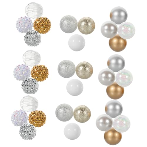 DECORNIJIA 50 Stück Acryl Perlen für DIY Schmuckherstellung Leichte Runde Bastelperlen Auffädeln für Armbänder Halsketten und Kreative Dekorationen Langlebig und Vielseitig von DECORNIJIA