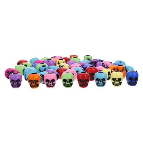 DECORNIJIA 50 Stück Acryl Schädelperlen Mix Farben Leichte DIY Bastelperlen für Armbänder Halsketten Schlüsselanhänger Halloween Deko Schmuckherstellung Zubehör DECORNIJIA 50 Stück Acryl Schädelperlen Mix Farben Leichte DIY Bastelperlen für Armbänder Halsketten Schlüsselanhänger Halloween Deko Schmuckherstellung Zubehör von DECORNIJIA