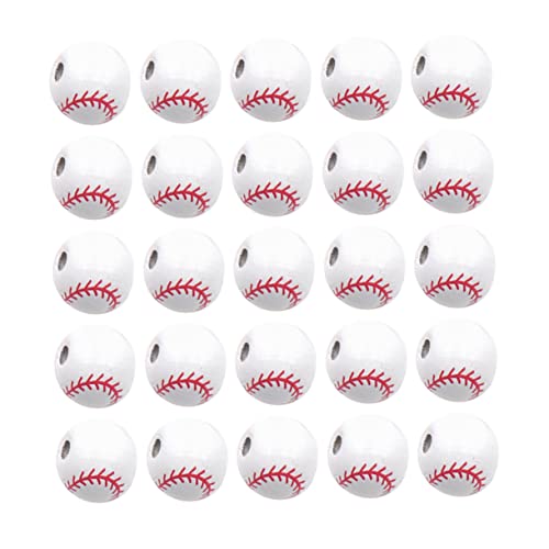 DECORNIJIA 50 Stück DIY Holzperlen Baseball Design Lose Perlen für Armbänder und Zubehör für Schmuckherstellung und Bastelprojekte DECORNIJIA 50 Stück DIY Holzperlen Baseball Design Lose Perlen für Armbänder und Zubehör für Schmuckherstellung und Bastelprojekte von DECORNIJIA