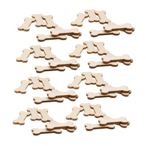 DECORNIJIA 50 Stück Holz Hundeknochen zum Bemalen DIY Holzfiguren für Bastelarbeiten Schmuckherstellung Heimdekoration Geschenkanhänger und Kreative Handwerksprojekte von DECORNIJIA