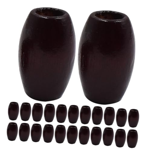 DECORNIJIA 50 Stück Holzperlen Oval Weinrot Große Perlen Zum Auffädeln Für DIY Schmuck Basteln Spacer Perlen Für Halsketten Armbänder Kreative Handarbeitsperlen von DECORNIJIA