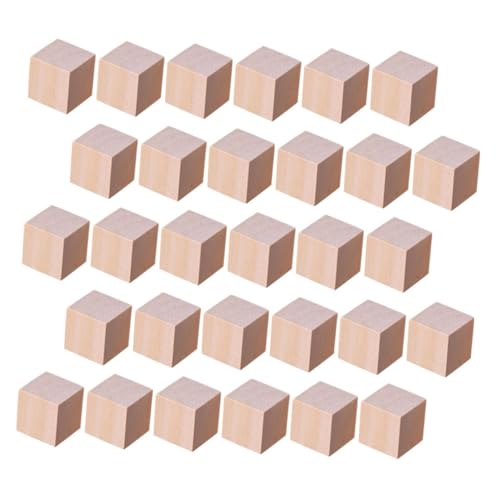 DECORNIJIA 50 Stück Holzwürfel Unfertige Blöcke Babyparty Bastelarbeiten Holzblöcke Schnitzen Holzblöcke Schnitzen Unfertige Sublimations Ohrring Rohlinge Holz Abc Blöcke Montessori von DECORNIJIA