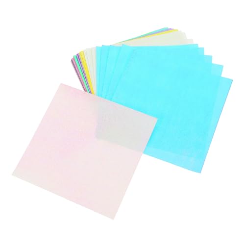 DECORNIJIA 50 Stück Iridescent Paper Quadratisch Glänzendes Origami Papier Farben für Bastelarbeiten DIY Handwerk und Dekoration Faltpapier von DECORNIJIA