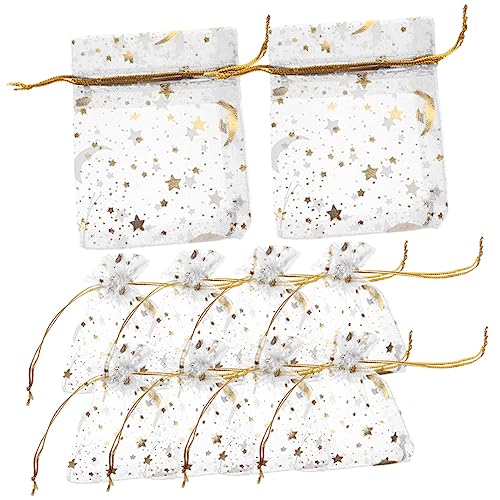 DECORNIJIA 50 Stück Kleine Organzasäckchen mit Gold Silber Stern Mond Transparente Schmuckbeutel mit Kordelzug Vielseitige Geschenkbeutel für Hochzeit Party DIY Süßigkeiten und DECORNIJIA 50 Stück Kleine Organzasäckchen mit Gold Silber Stern Mond Transparente Schmuckbeutel mit Kordelzug Vielseitige Geschenkbeutel für Hochzeit Party DIY Süßigkeiten und von DECORNIJIA