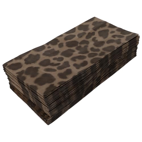 DECORNIJIA 50 Stück Leopard Print Papiertüten Lebensmittelecht Snack Party Verpackungstaschen Bpa Frei für Kekse und Süßigkeiten von DECORNIJIA