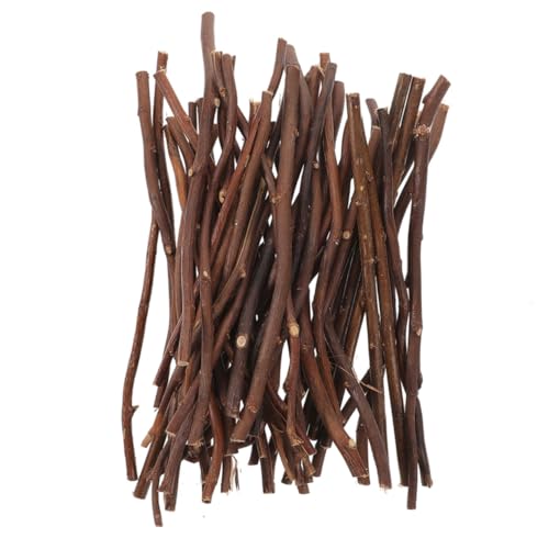 DECORNIJIA 50 Stück Natürliche Holzstäbchen Braune Holzstäbe Rustikal für DIY Basteln Handwerk Dekorationen Natürliche Zweige Zubehör von DECORNIJIA