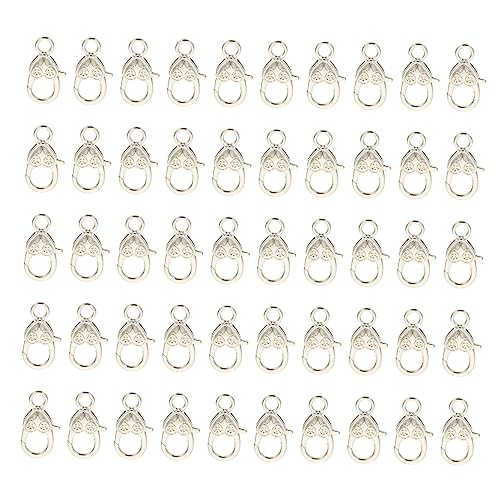 DECORNIJIA 50 Stück Pfirsichherz Karabinerverschluss Geformt Ringe Schließe Zubehör Reiz Verschlüsse Herstellung Verschluss Helfer Schlüsselring-verbindungsschnalle Zinklegierung Silver von DECORNIJIA