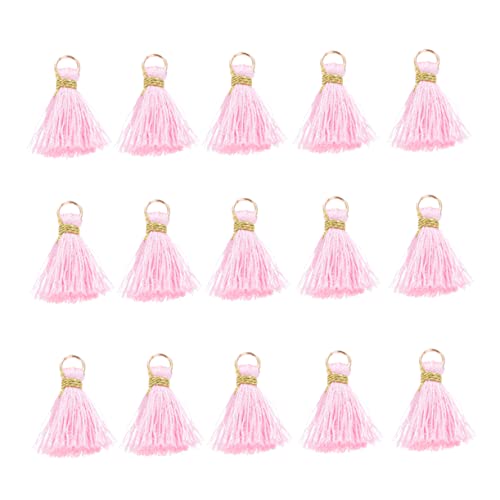 DECORNIJIA 50 Stück Quaste Anhänger Bunt Stichworte Quasten Zum Basteln Zubehör Charme Schüttgut Party Reize Schlüsselanhänger Für Bastelarbeiten Diy Quaste Fan-anhänger Rayon Rosa von DECORNIJIA