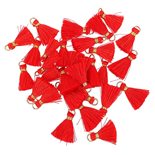 DECORNIJIA 50 Stück Quaste Anhänger Quasten Für Die Schmuckherstellung Stichworte Zubehör Jumbo Schlüsselanhänger Quasten -ornamente Reize Quasten Zum Basteln Fan-anhänger Rot Rayon von DECORNIJIA
