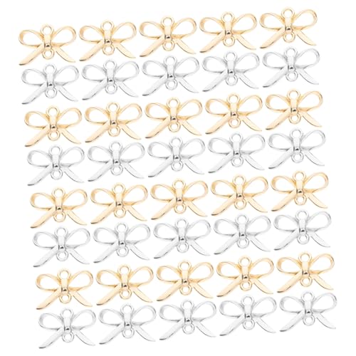 DECORNIJIA 50 Stück Schmuckanhänger Bowknot Charm Connector für DIY Ohrringe Armbänder Halsketten Basteln Vintage Schleifen Anhänger Zubehör von DECORNIJIA