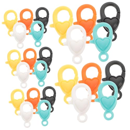 DECORNIJIA 50 Stück Teiliges Bunter Herz Lobster Verschlüsse aus Stabilem Material Langlebig und Sicher für Schmuckherstellung DIY Armbänder und Halsketten Praktische Verbindungselemente für von DECORNIJIA