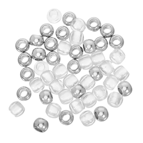 DECORNIJIA 50 Stück Teiliges Set Transparente und Silberne Große Loch Schmuck Spacer Perlen für Diy Armbänder Halsketten und Dreadlock Haarperlen Bastelzubehör für Schmuckgestaltung DECORNIJIA 50 Stück Teiliges Set Transparente und Silberne Große Loch Schmuck Spacer Perlen für Diy Armbänder Halsketten und Dreadlock Haarperlen Bastelzubehör für Schmuckgestaltung von DECORNIJIA