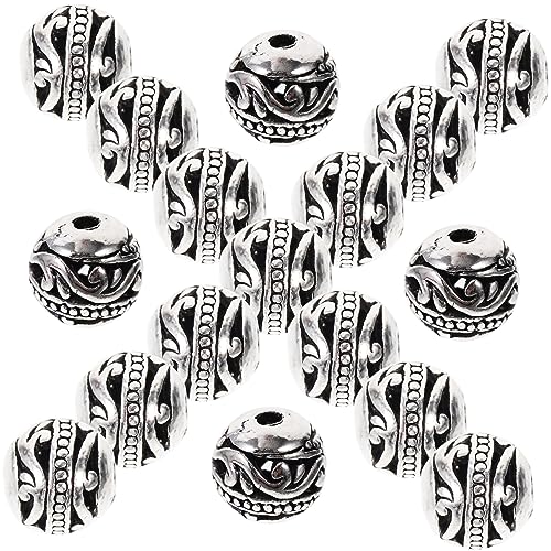 DECORNIJIA 50 Stück Vintage Metallperlen für Schmuckherstellung Abstandperlen Antik Silber für Armbänder und DIY DECORNIJIA 50 Stück Vintage Metallperlen für Schmuckherstellung Abstandperlen Antik Silber für Armbänder und DIY von DECORNIJIA