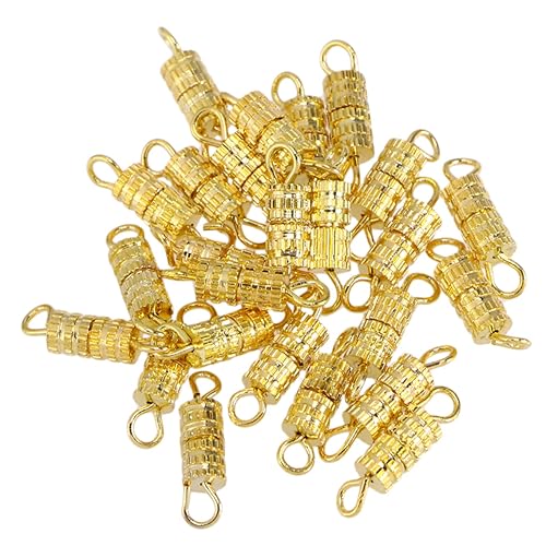 DECORNIJIA 50 Stück schmuck DIY zubehör vielzweckleiter bastelbedarf hand schmuck Schmuckverschlüsse DIY Schlüssel für Armband Schraubverschluss Schraubverschlüsse aus Metall Kupfer Golden von DECORNIJIA